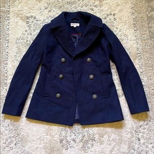 Old Navy navy blue pea coat euc size small